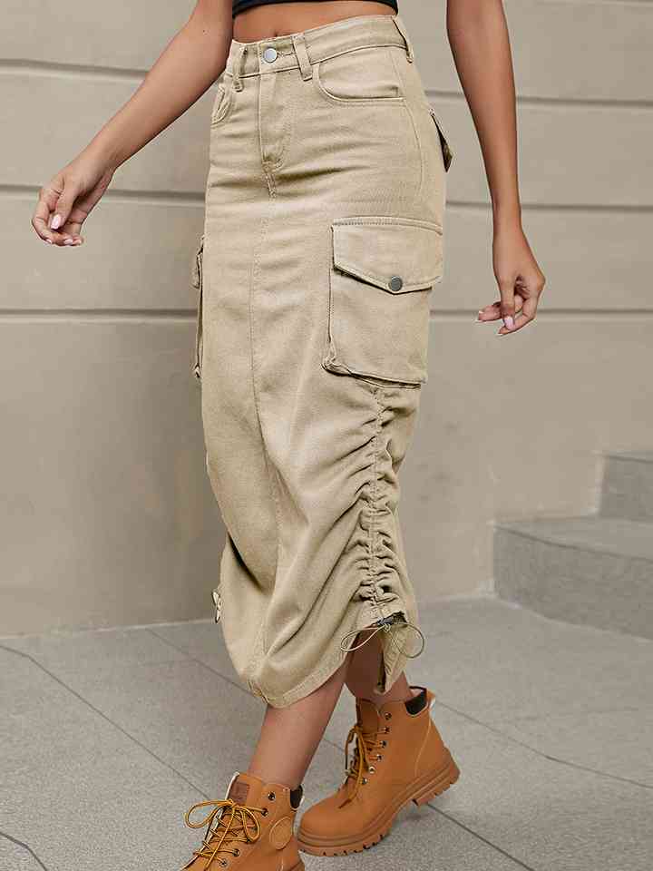 Denim Skirt with Pockets