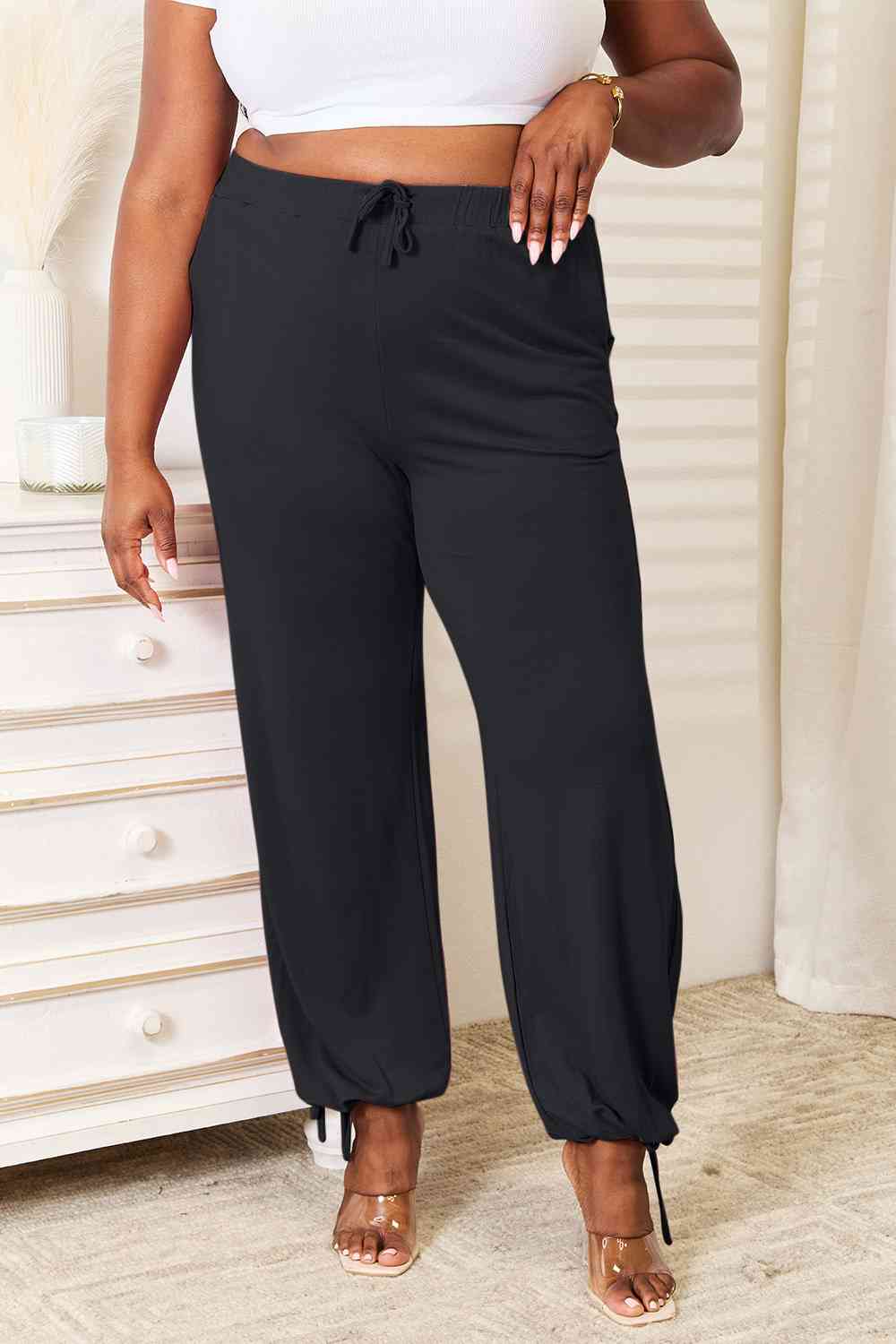 Drawstring Waist Pants with Pockets