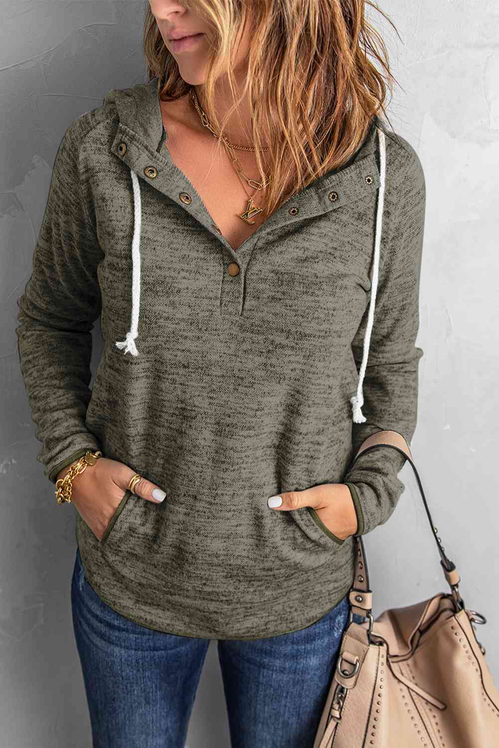 Hooded Long Sleeve Top with Pockets