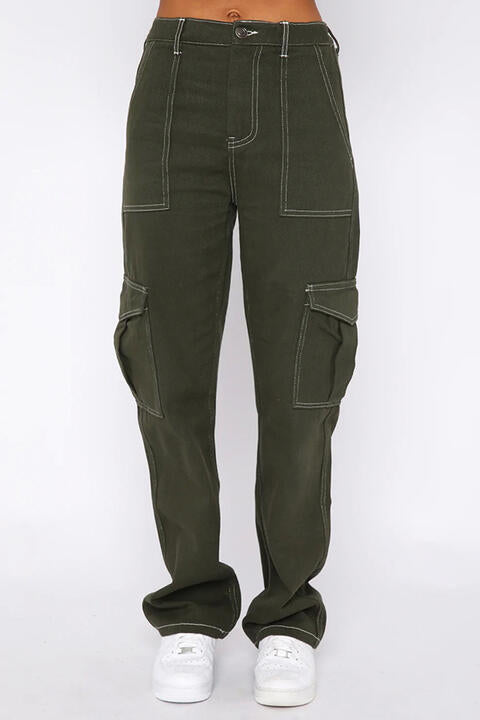 High Waist Pants with Pockets