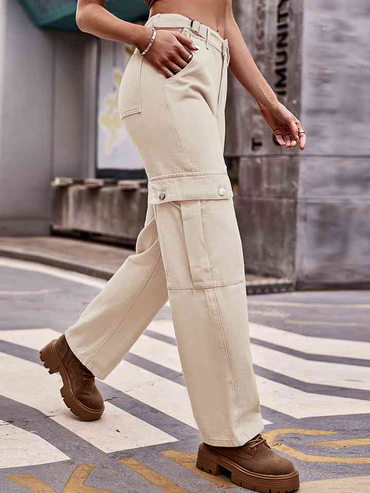 Pocketed Wide Leg Pants