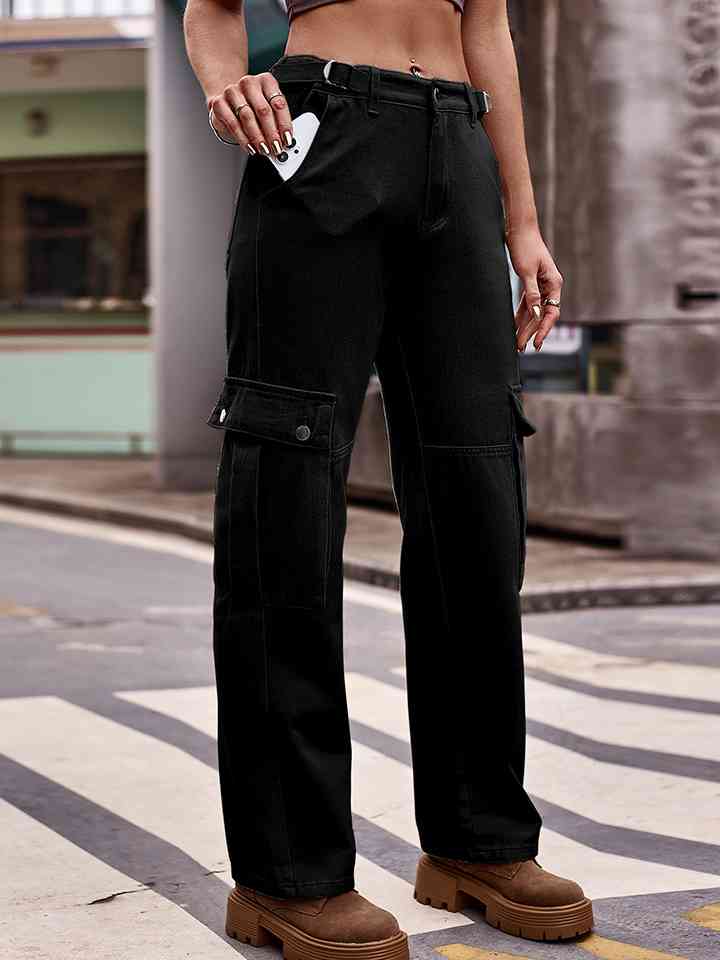 Pocketed Wide Leg Pants