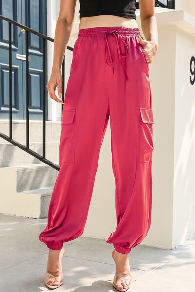 Tie Waist Pocketed Pants