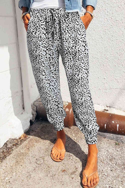 Leopard Pattern Pocketed Pants