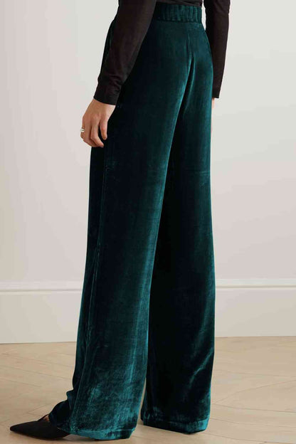 Loose Fit High Waist Pants with Pockets