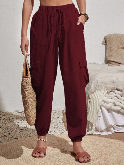 Drawstring Joggers with Pockets