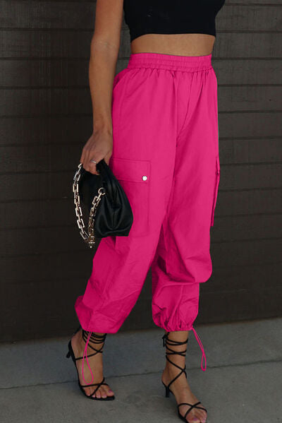 Elastic Waist Pants with Pockets