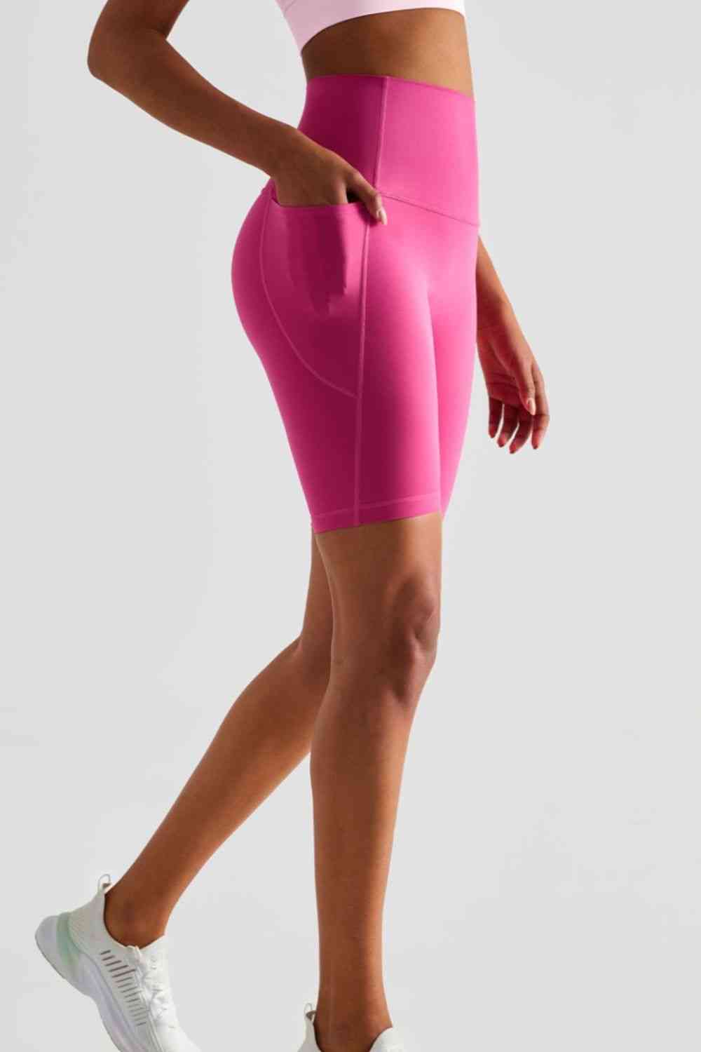 High-Rise Biker Shorts with Pockets