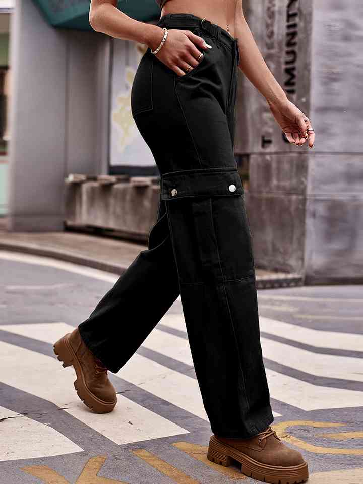 Pocketed Wide Leg Pants