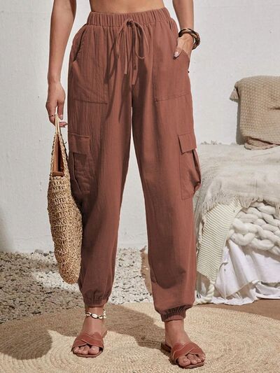 Drawstring Joggers with Pockets