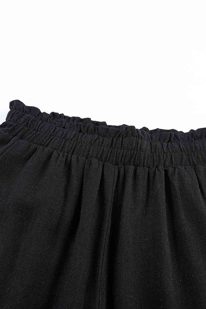 Elastic Waist Straight Leg Pants with Pockets