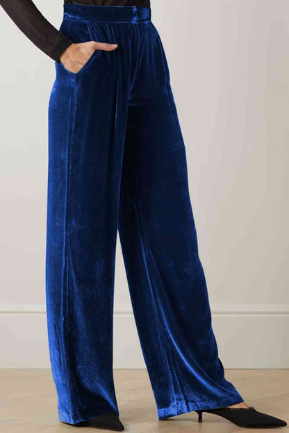 Loose Fit High Waist Pants with Pockets