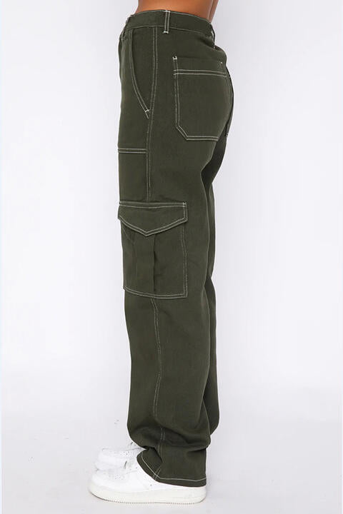 High Waist Pants with Pockets