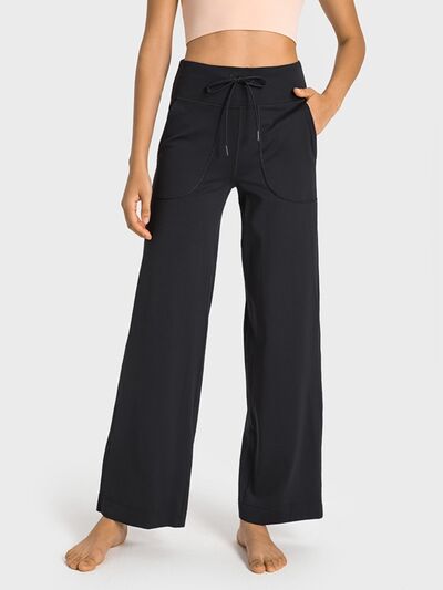 Wide Leg Sports Pants with Pockets