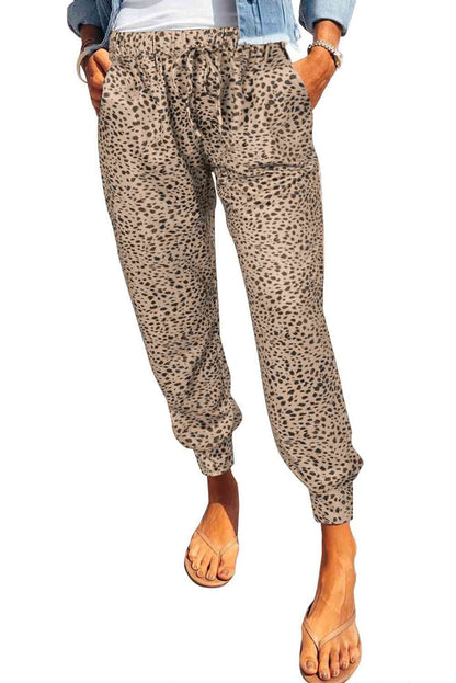 Leopard Pattern Pocketed Pants