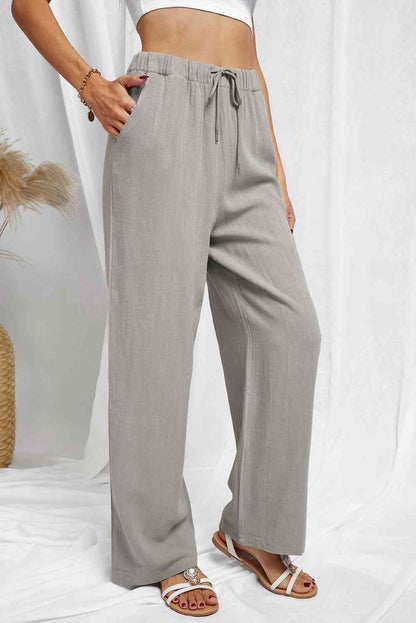 Elastic Waist Pants with Pockets