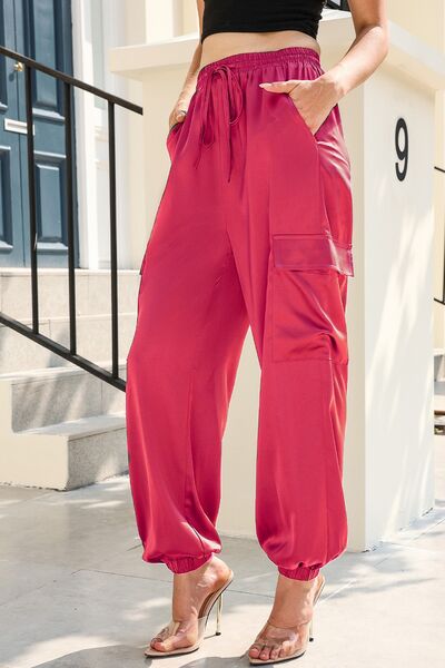 Tie Waist Pocketed Pants