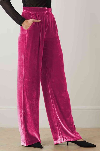 Loose Fit High Waist Pants with Pockets