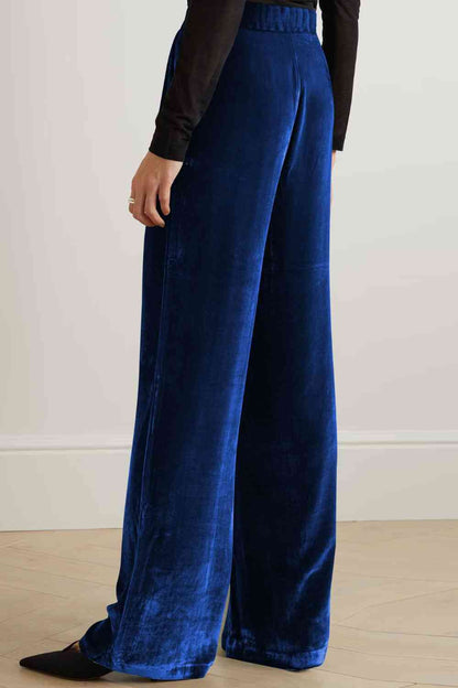Loose Fit High Waist Pants with Pockets