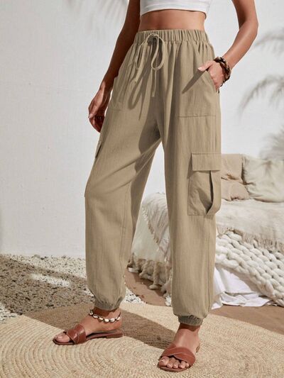 Drawstring Joggers with Pockets