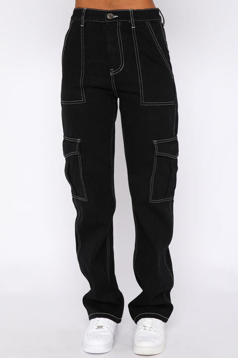 High Waist Pants with Pockets