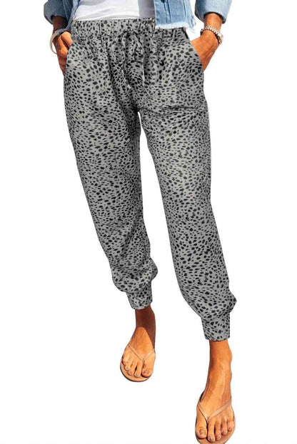 Leopard Pattern Pocketed Pants